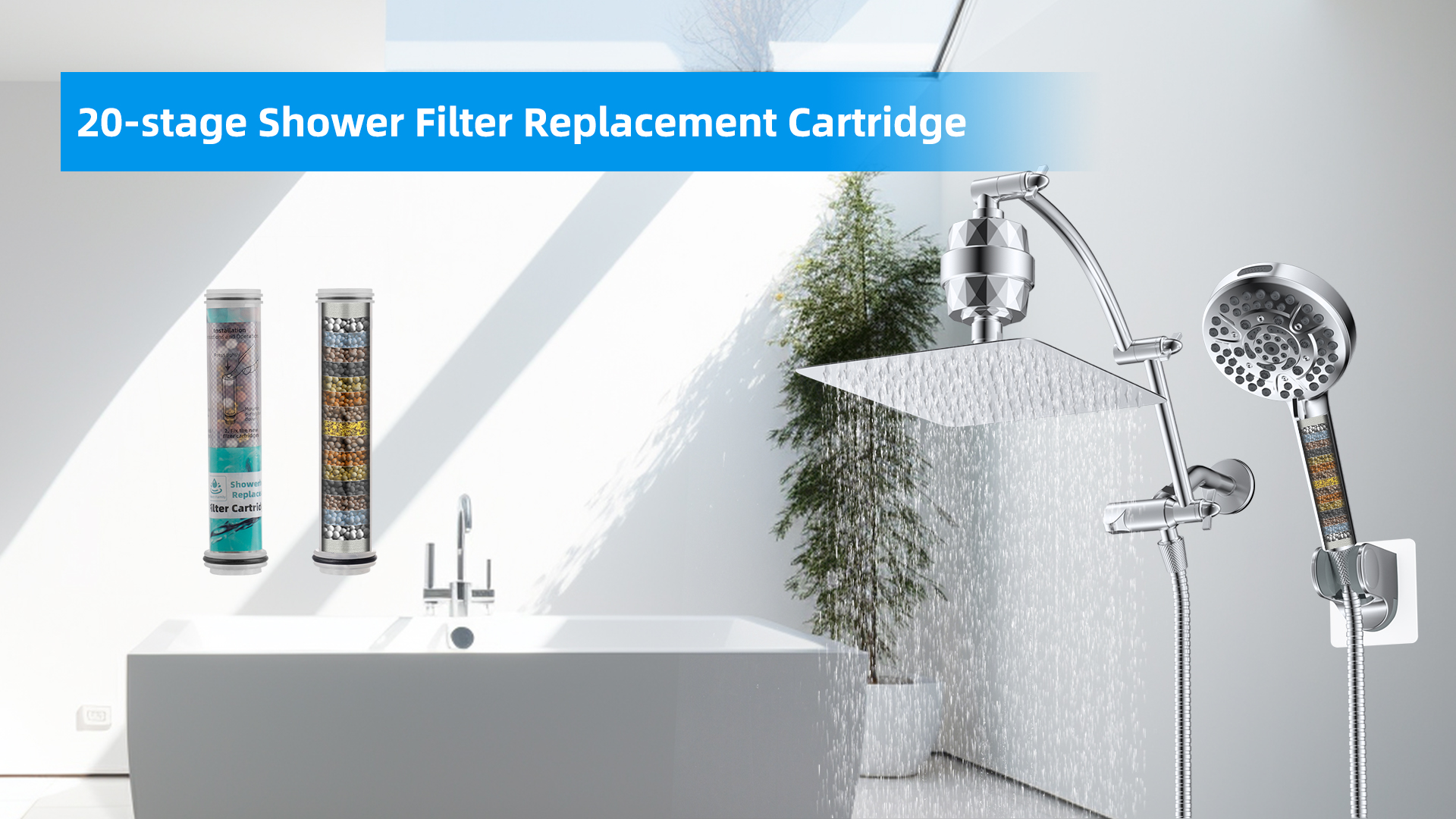 Hibbent 2 Pack Replacement Shower Filters Fit Hibbent 10-spray